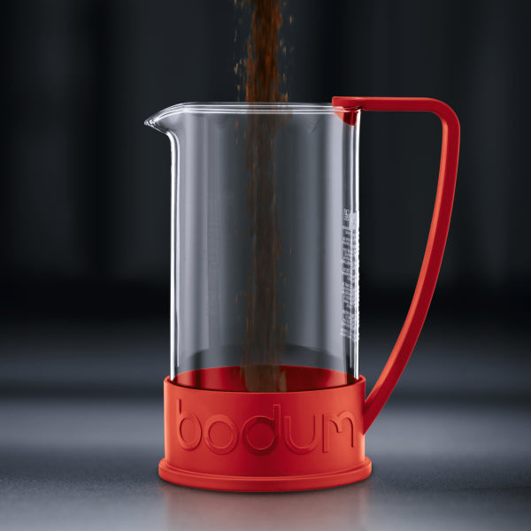BODUM BRAZIL FRENCH PRESS COFFEE MAKER, 3 CUP, 0.35 L, 12 OZ - RED