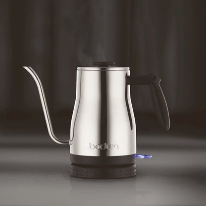 BODUM BISTRO ELECTRIC GOOSENECK WATER KETTLE - SILVER S/S 1L, 34OZ